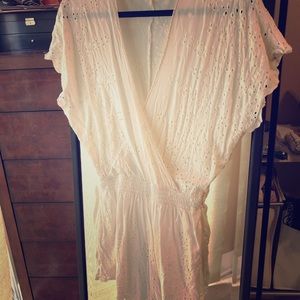 Cream eyelet surplus cotton romper